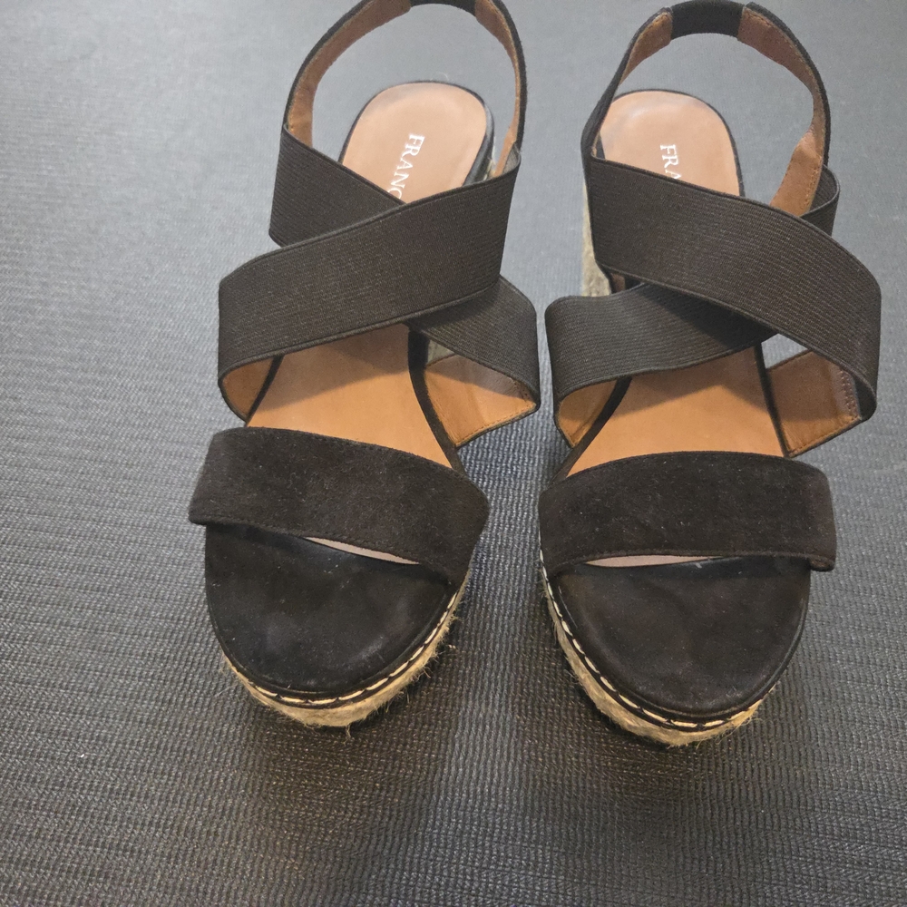 Franco Sarto Black Espadrille Wedges